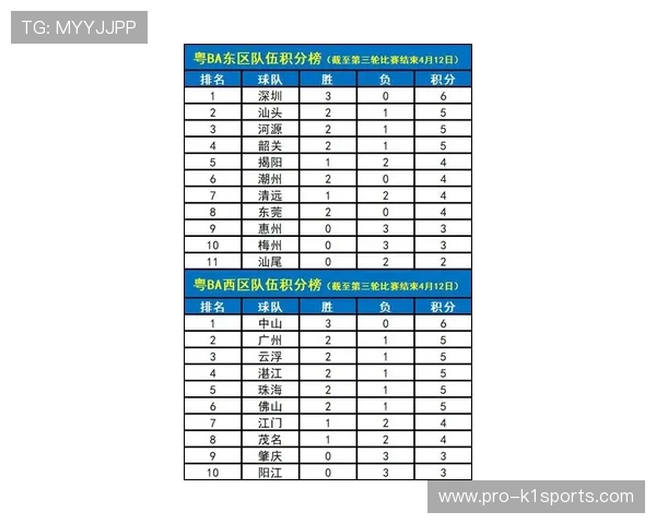 粤超最新积分榜分析：各球队排名变化与赛季走势全面解读